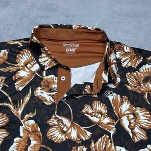 Good Good Golf Polo Shirt Mens XXL Autumn Fall Floral Performance Stretch Dad